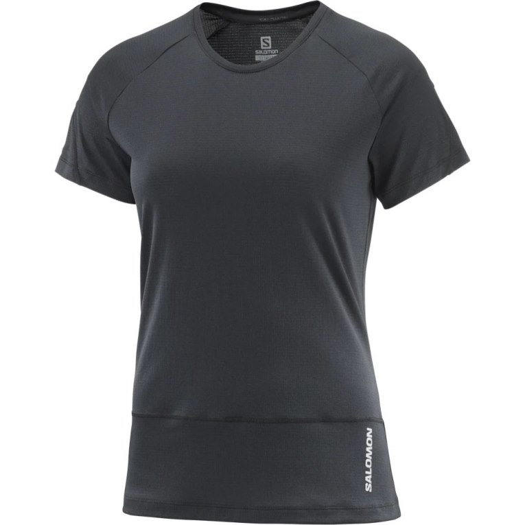 Black Salomon Cross Run Short Sleeve Women's T-Shirts | PH 70249X